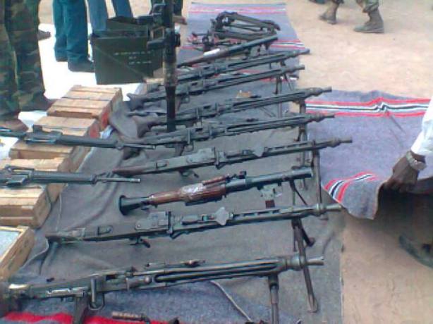 Cache of Weapons and Ammunitions seized from UNMISS