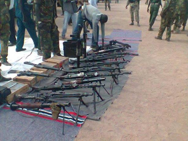 Cache of Weapons and Ammunitions siezed from UNMISS